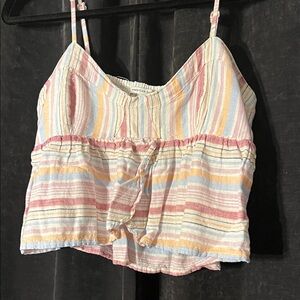 American Eagle Multicolor Striped Crop Top
